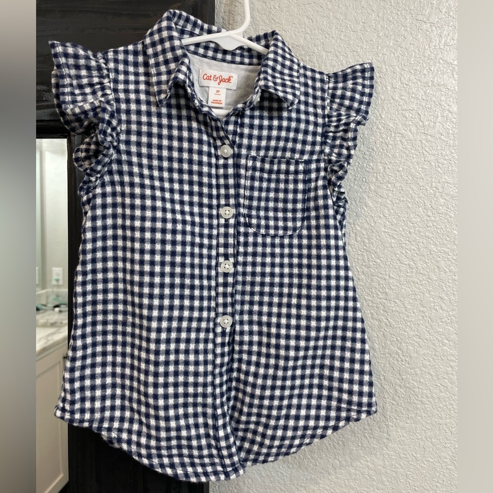 Cat and Jack toddler girl navy top 3T